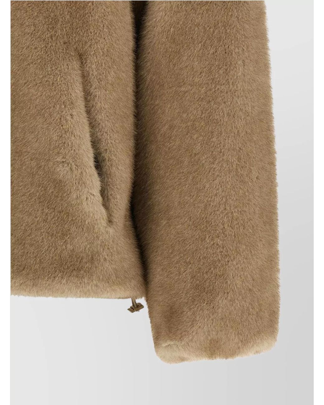 Herno Natural Faux Fur Hooded Bomber Jacket