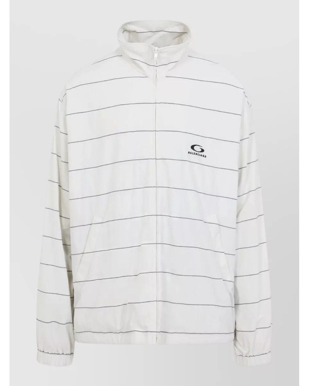 Balenciaga White Striped Oversized Tracksuit Jacket for men