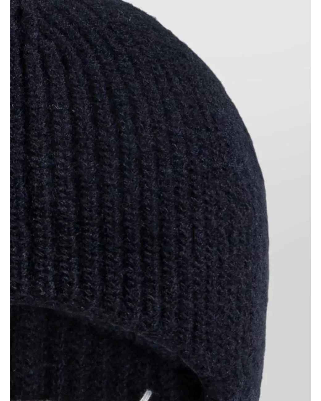 Maison Margiela Blue Ribbed-Knit Balaclava for men