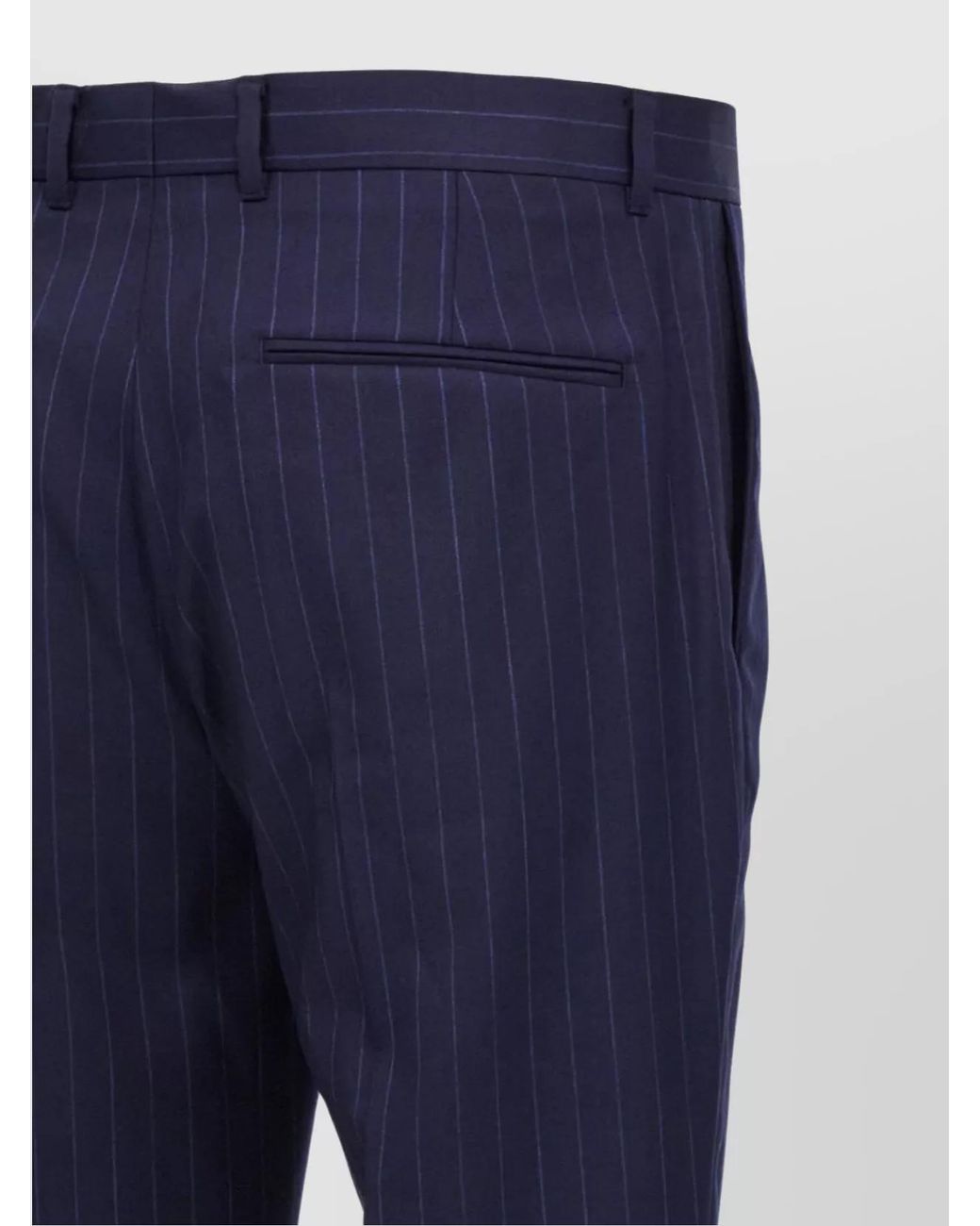 Givenchy Blue Wool High-Rise Slim-Fit Pinstriped Flared Trousers for men