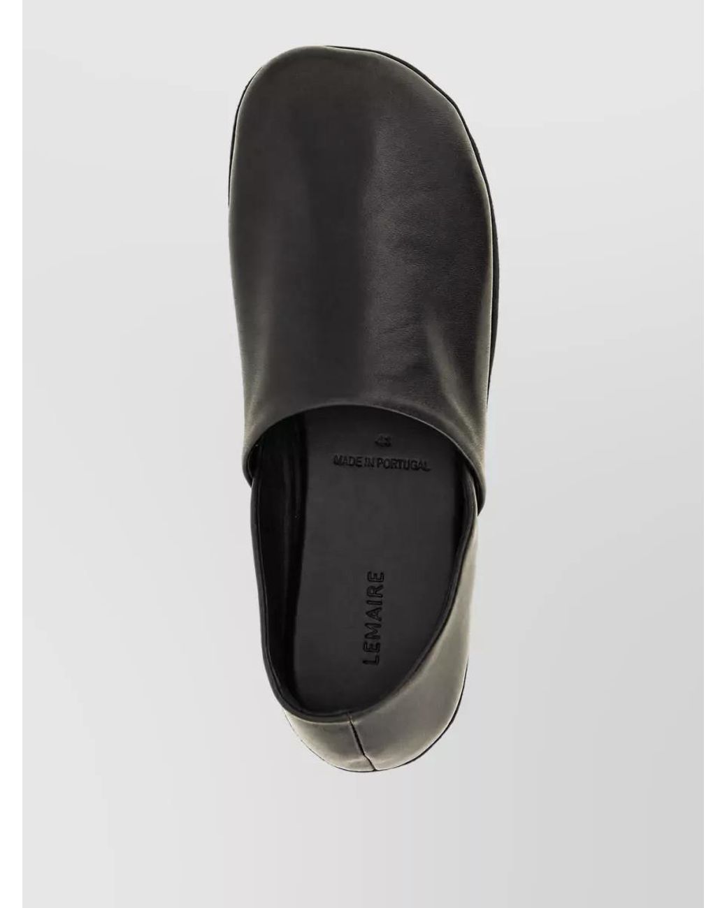 Lemaire Black Leather Slipper Loafers for men