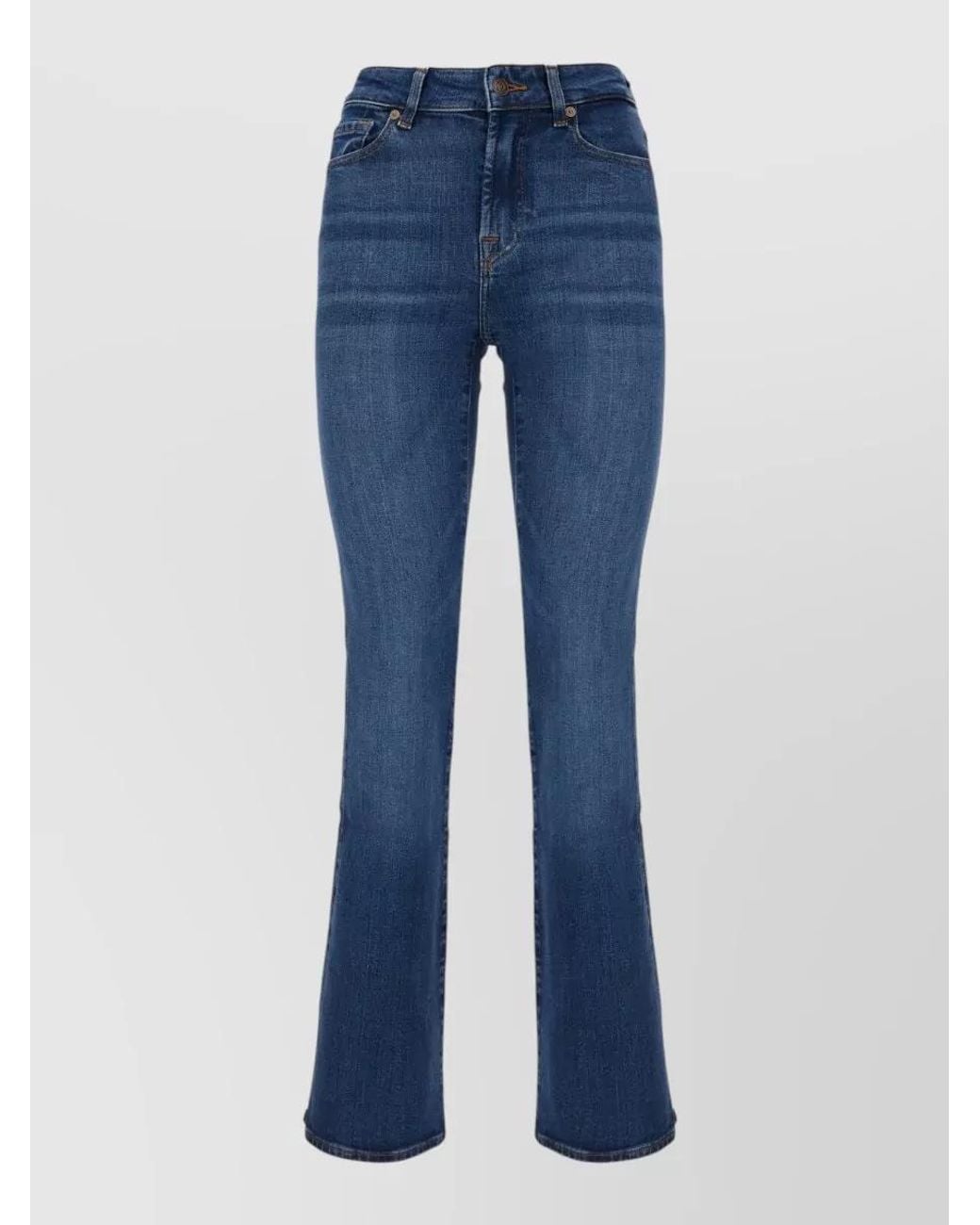 7 For All Mankind Blue Denim High-Rise Bootcut Jeans