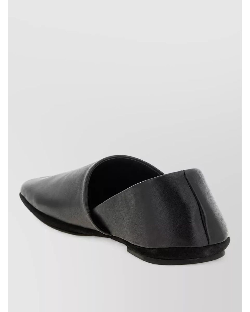 Lemaire Black Leather Slipper Loafers for men