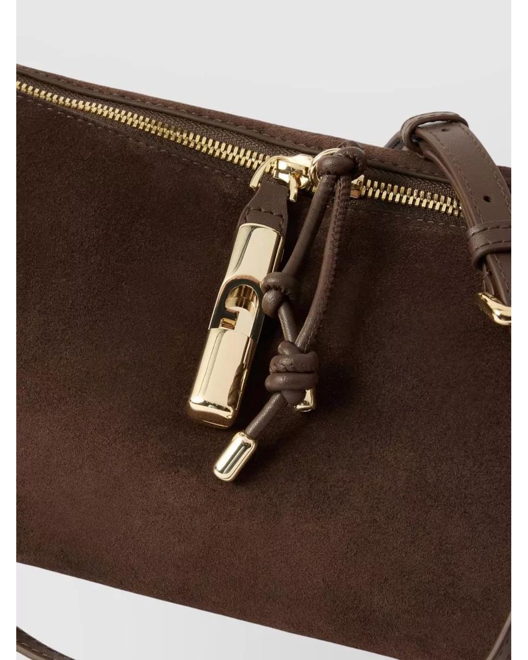 Furla Brown Debby Mini Leather Cross-Body Bag