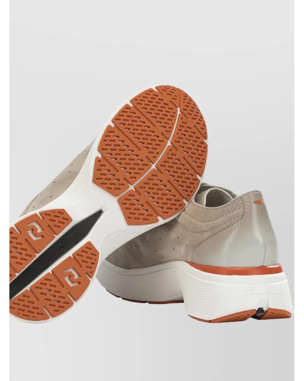 Santoni Natural Leather High Sneakers
