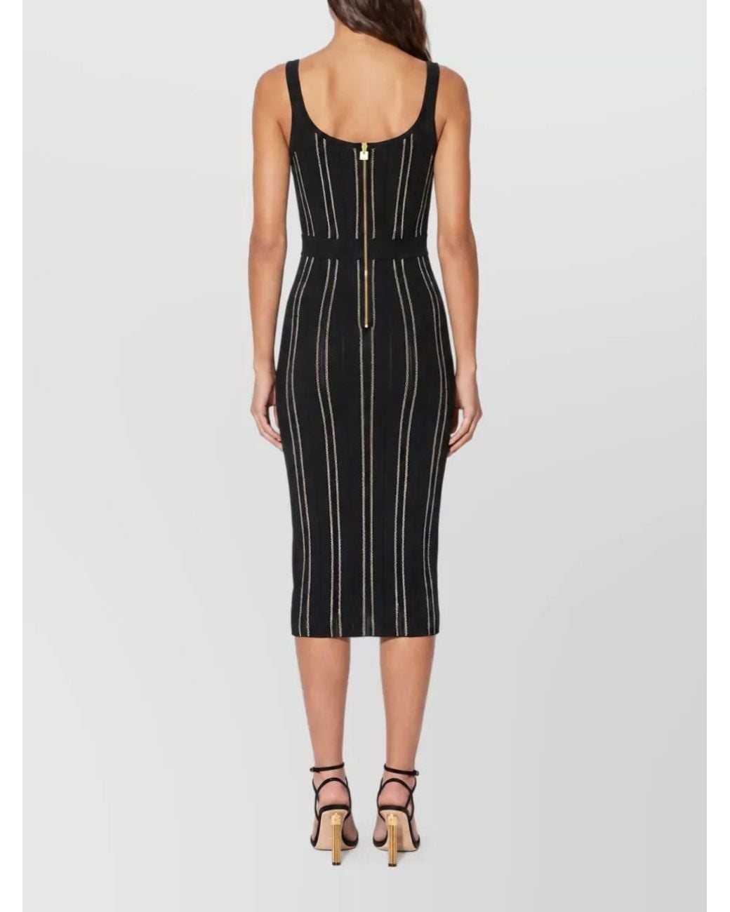 Elisabetta Franchi Black Knee-Length Midi Dress