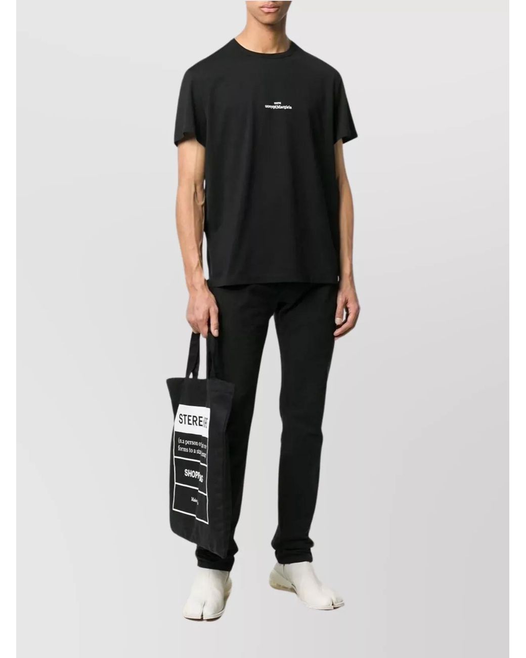 Maison Margiela Black Crew-Neck Cotton T-Shirt Short Sleeves for men