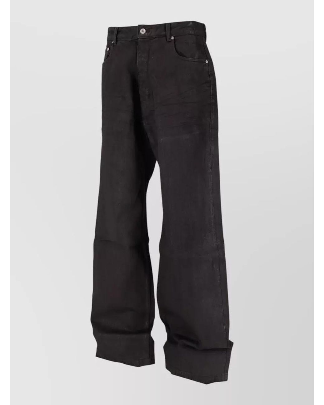 Rick Owens Black Cotton Wide-Leg Jeans for men