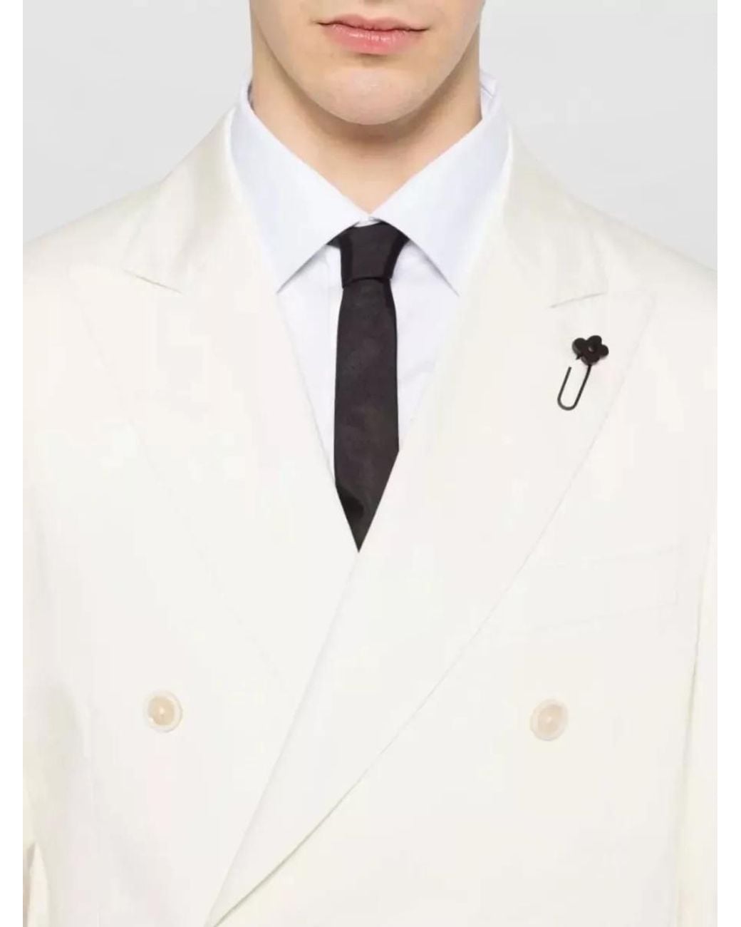 Lardini Natural Cotton Double-Breasted Suit for men