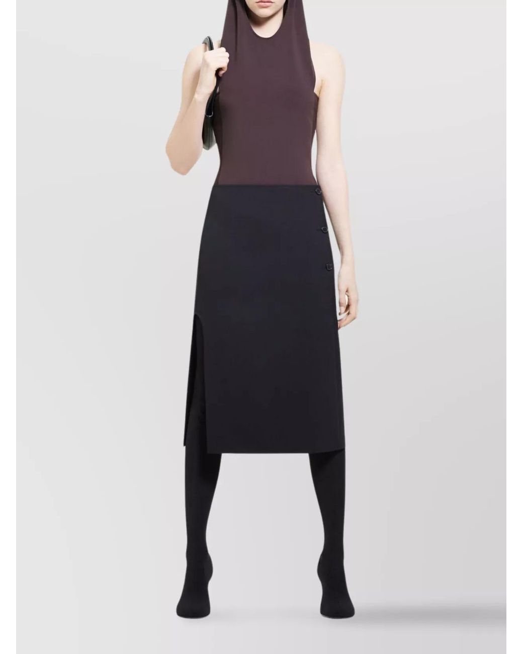 Courreges Purple Sleeveless Hooded Bodysuit