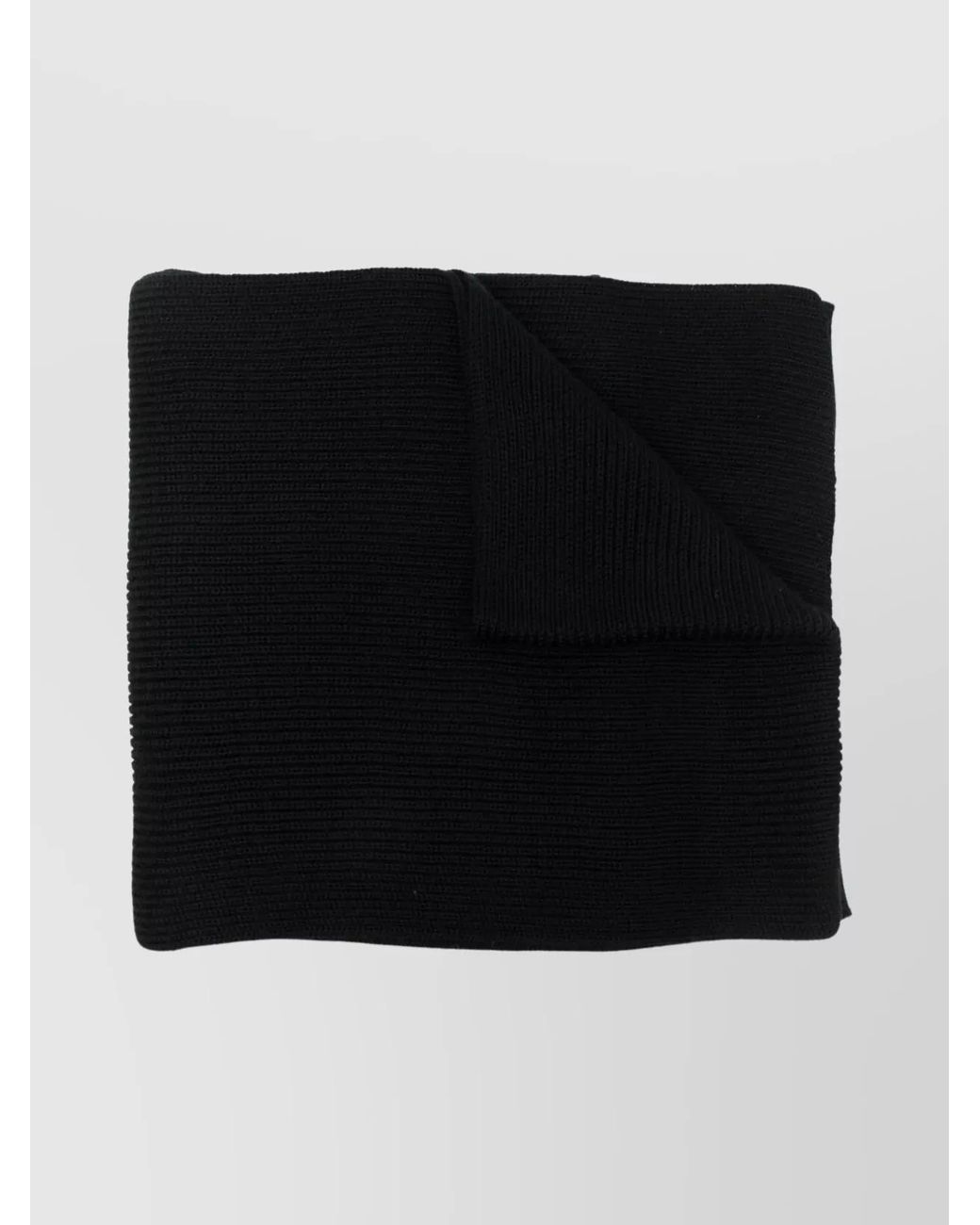 Ralph Lauren Black Ribbed Wool Scarf for men