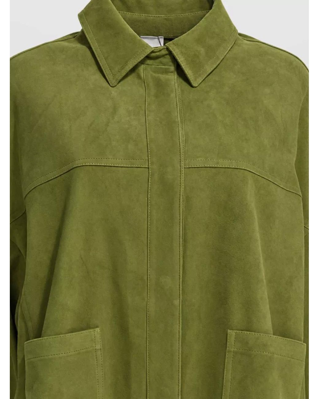 FURLING BY GIANI Green Suede Single Breasted Coat
