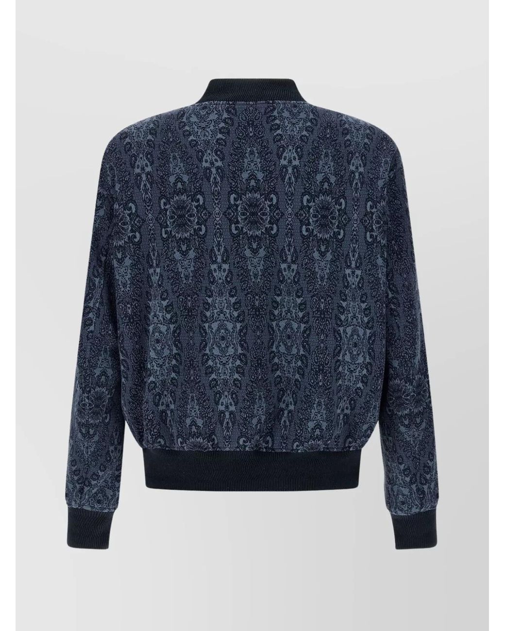 Etro Blue Jacquard Bomber Jacket for men