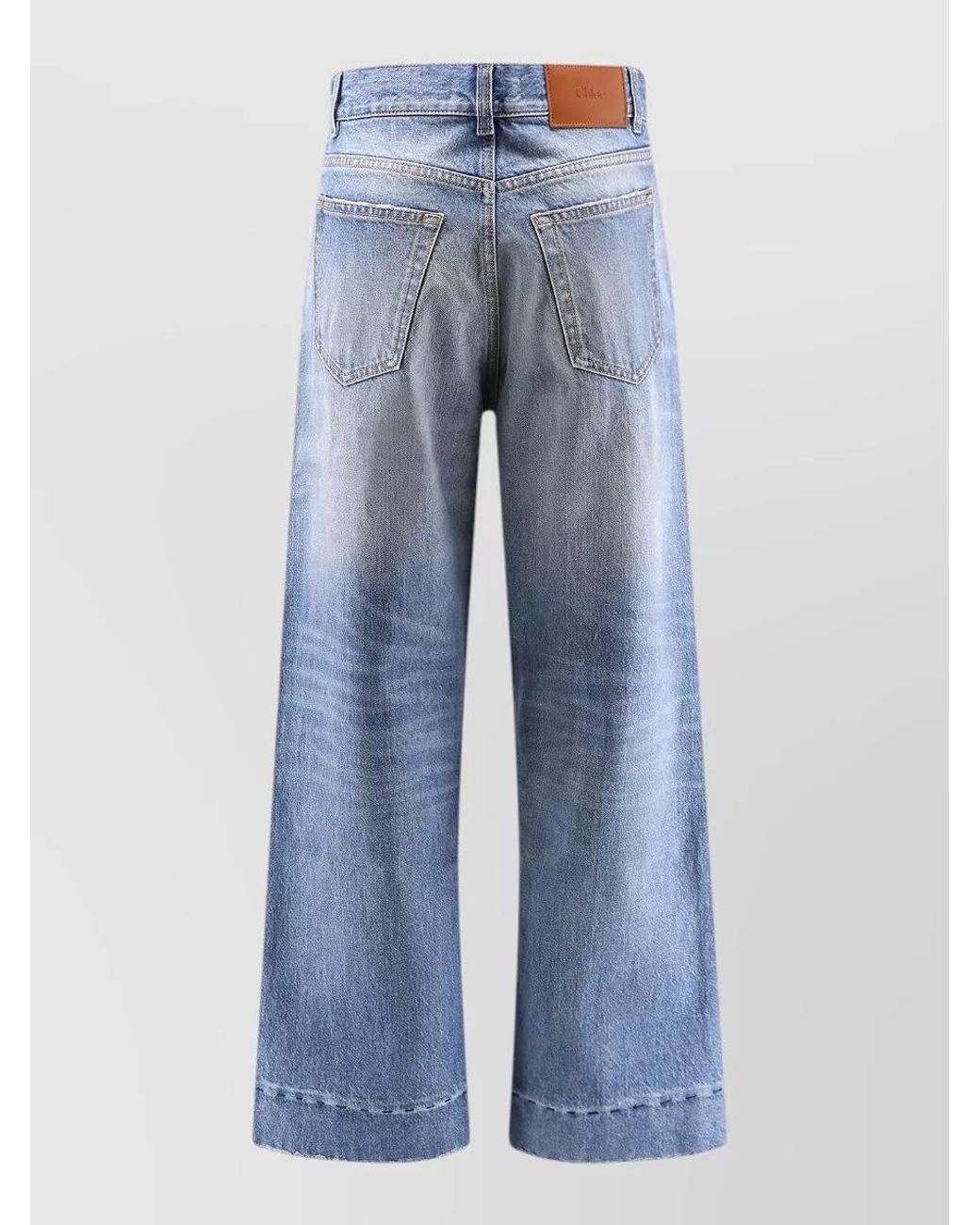 Chloé Blue Denim High-Rise Cropped Wide-Leg Jeans