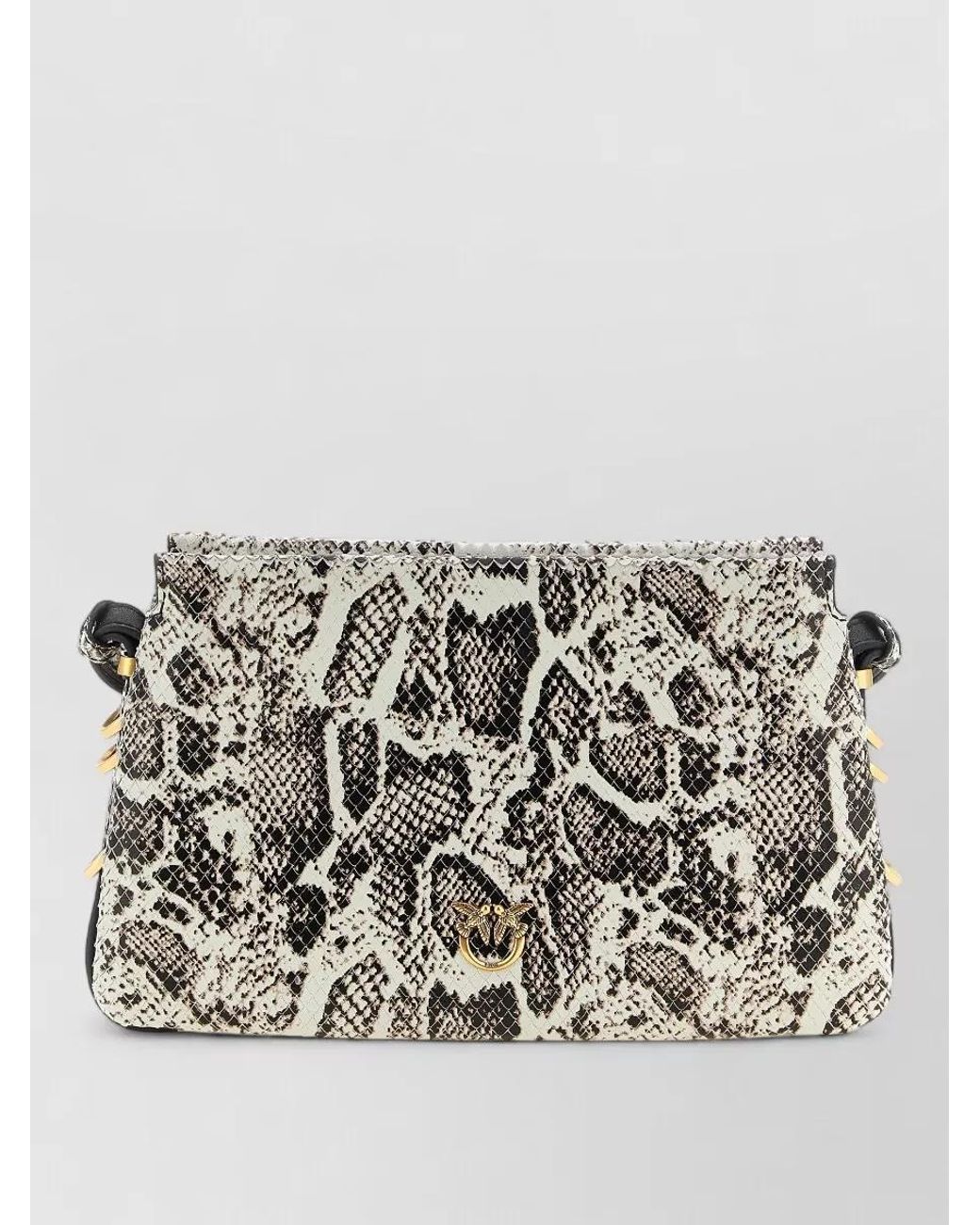 Pinko Gray Mini Leather Love Bag Shoulder Bag