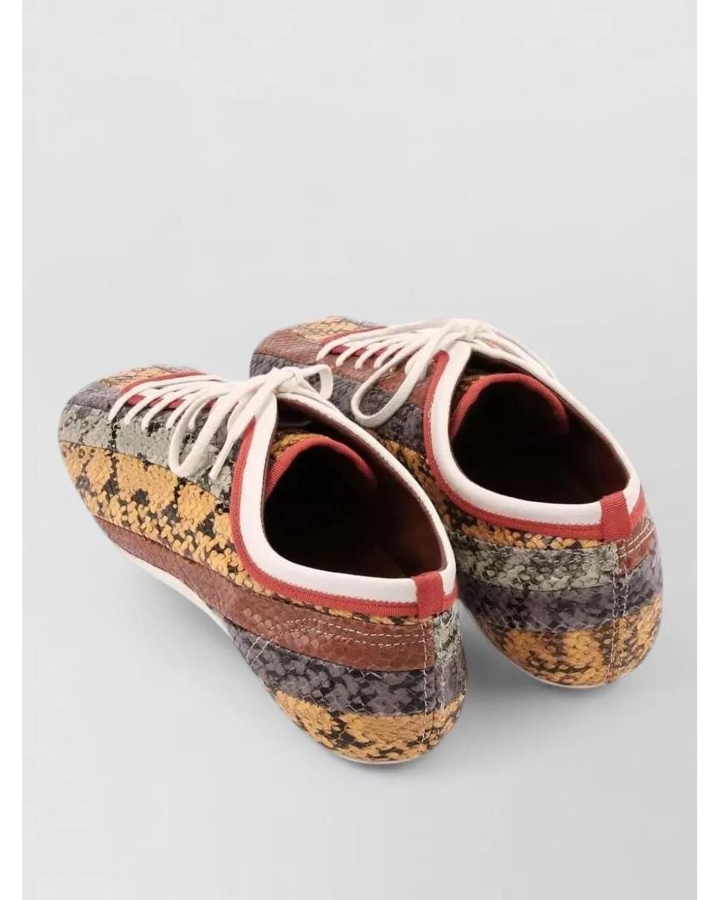 Dries Van Noten Pink Leather Patchwork Low-Top Sneakers