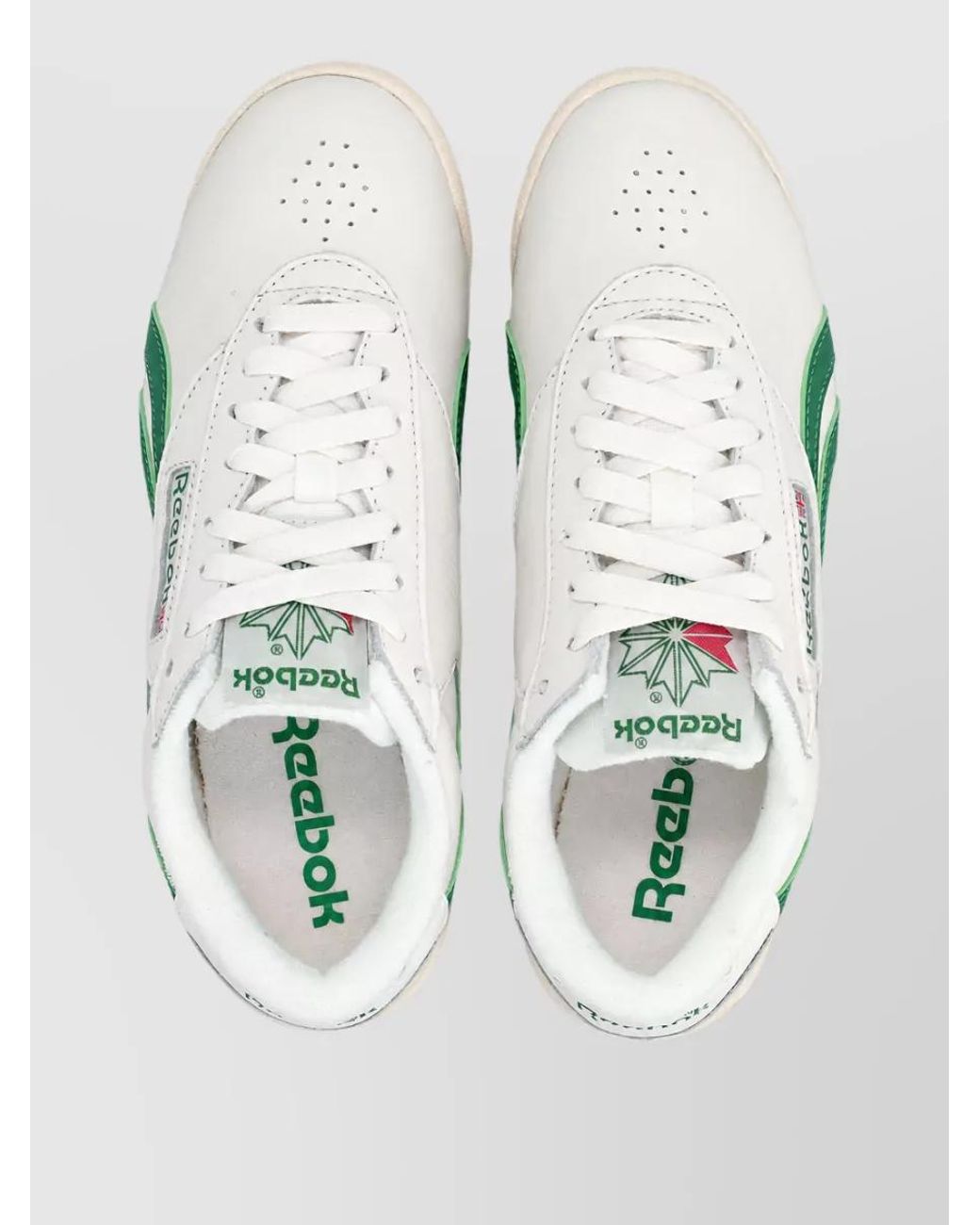 Reebok White Leather Lace-Up Shoes