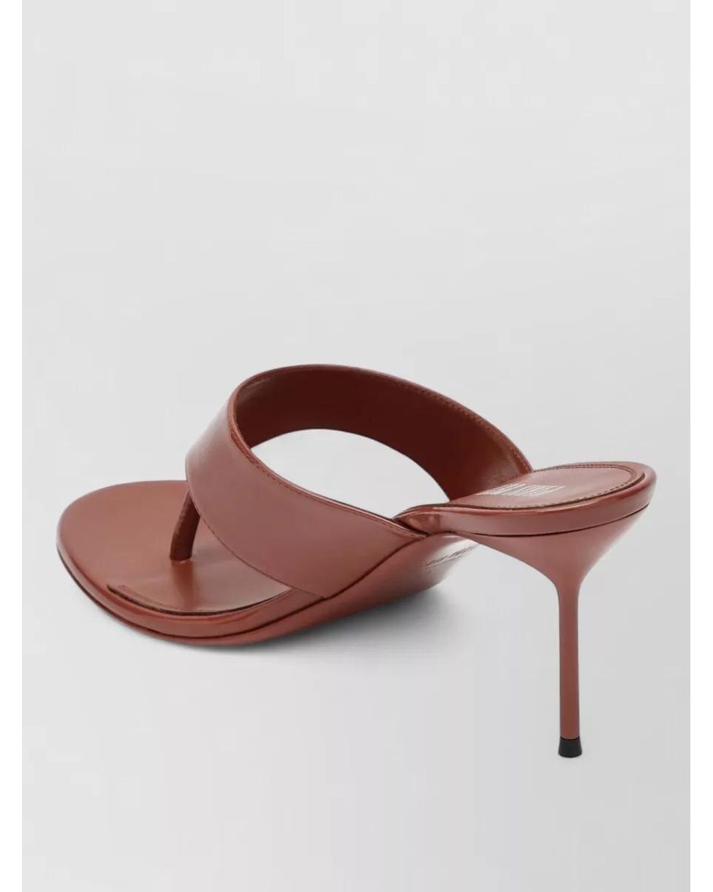 Paris Texas Brown Leather T-Strap Sandals