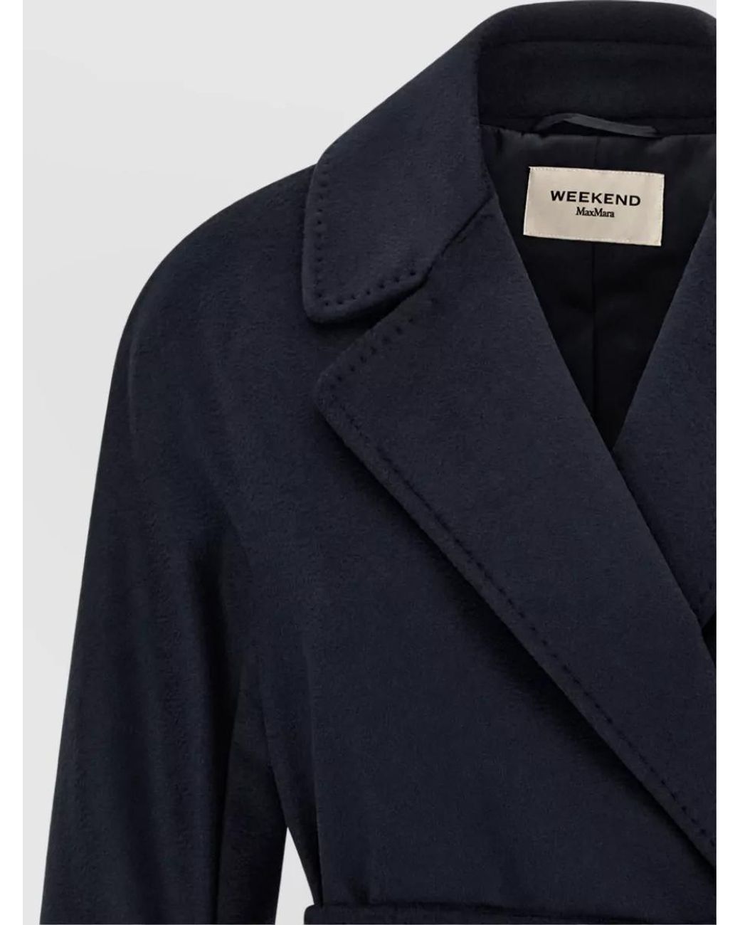 Weekend by Maxmara Blue Wool Belted Coat