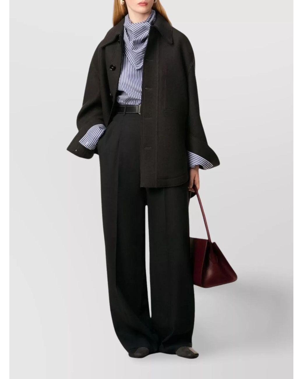 AMI Black Wool Shirt Jacket for men