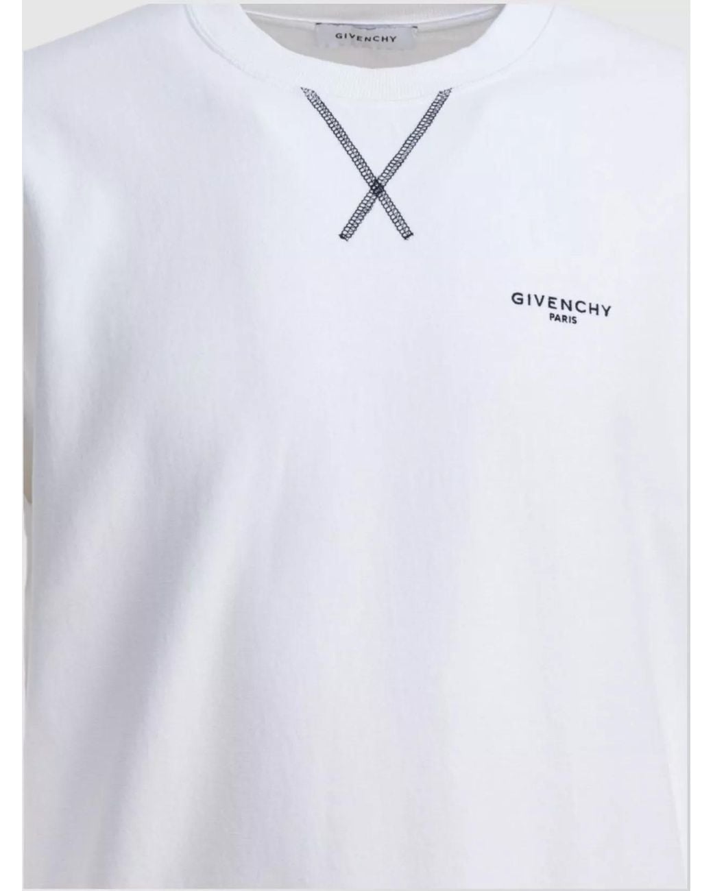 Givenchy White Cotton Logo-Embroidered Crewneck Sweatshirt for men