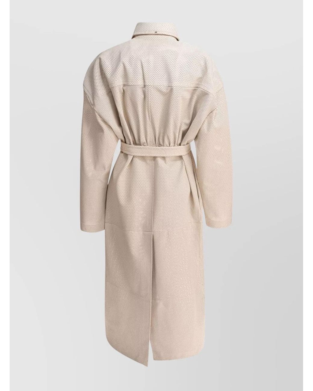Sportmax Natural Leather Trench Coat