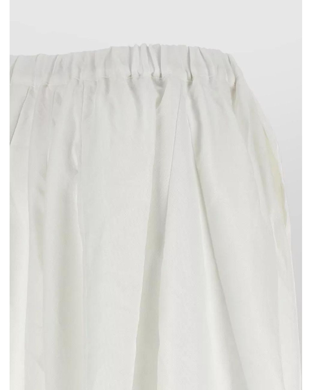 Comme des Garçons White Wide-Leg Cropped Trousers