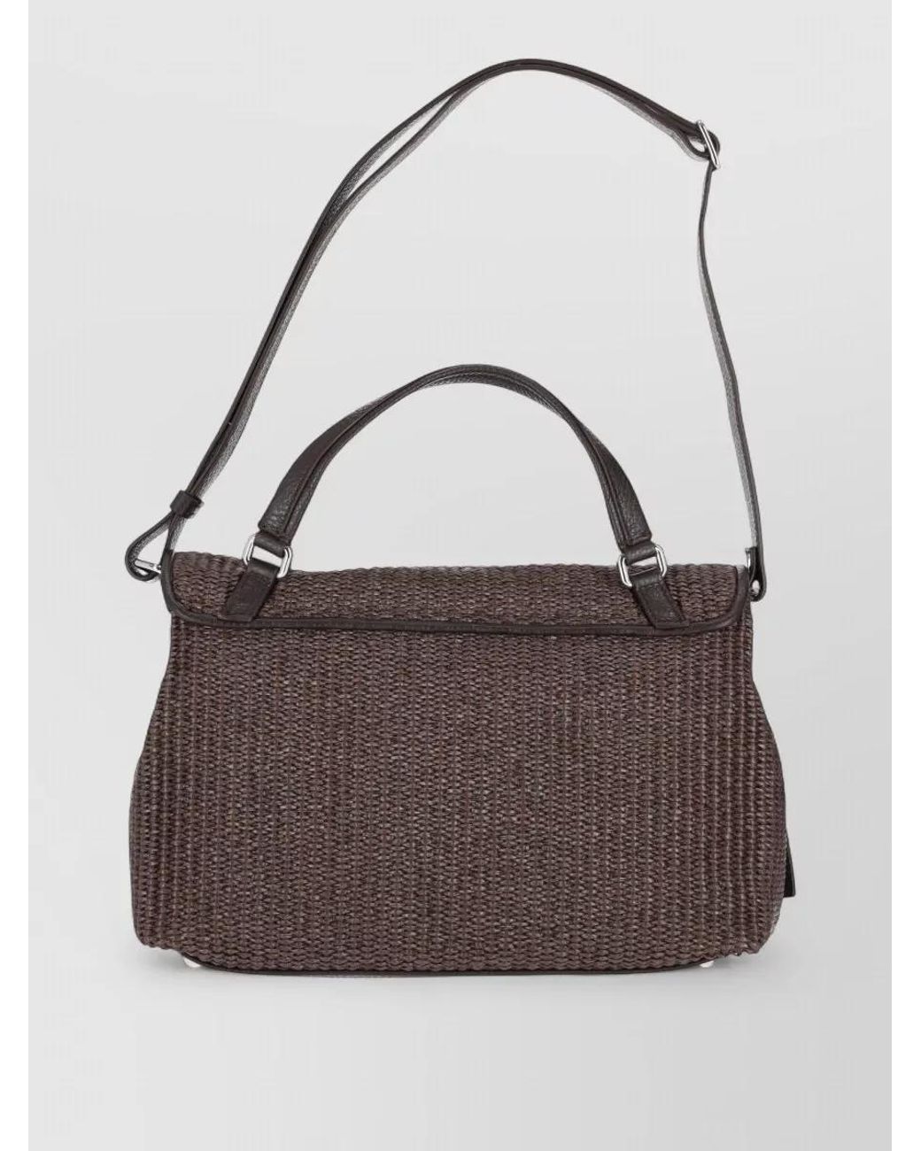 Zanellato Brown Leather Raffia Tote Bag