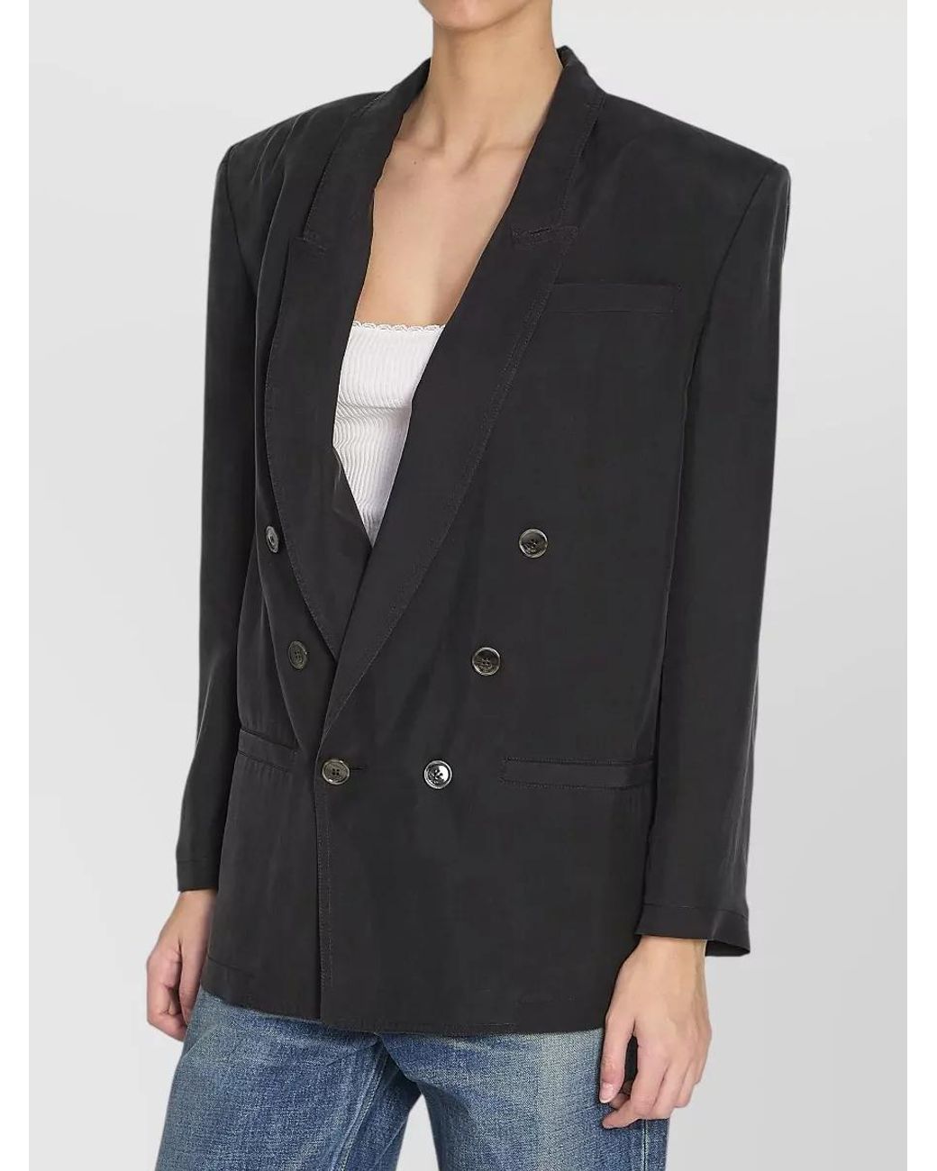 Saint Laurent Black Silk Formal Jacket