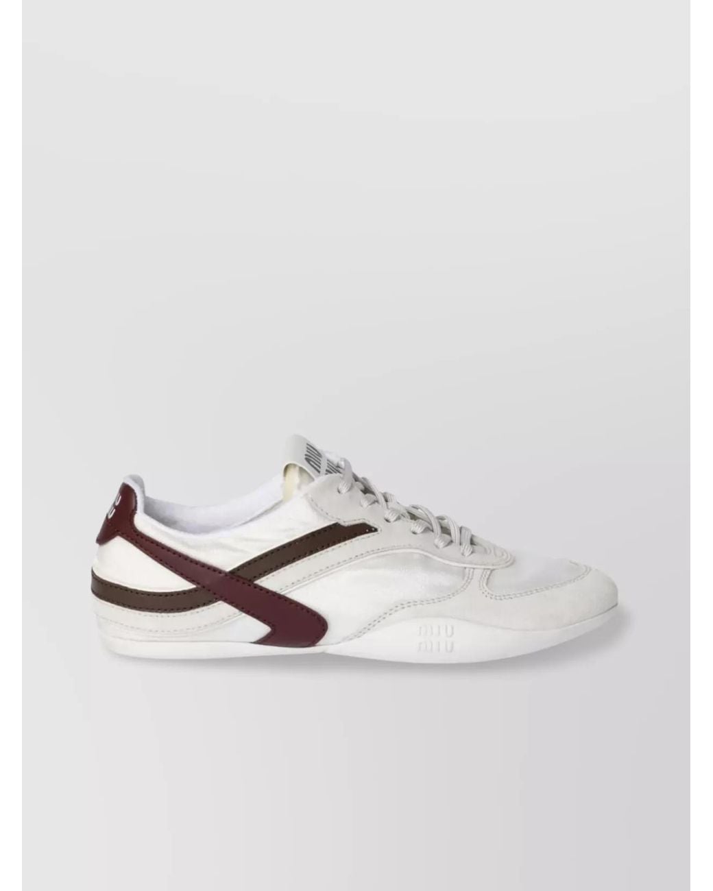 Miu Miu White Leather Low-Top Sneakers