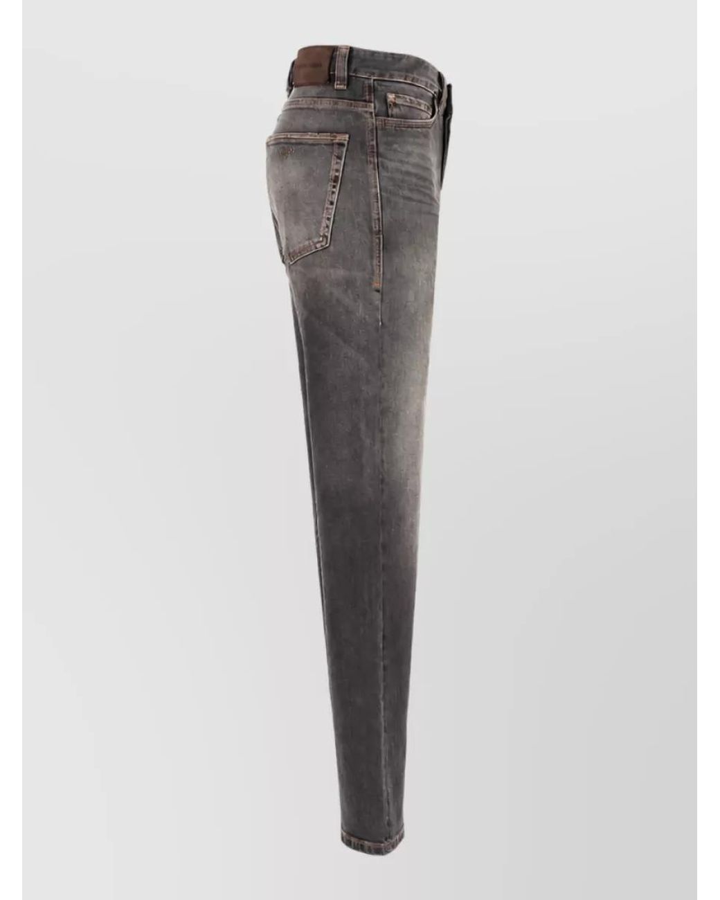 Emporio Armani Gray Stretch Denim Loose-Fit Straight-Leg Jeans for men
