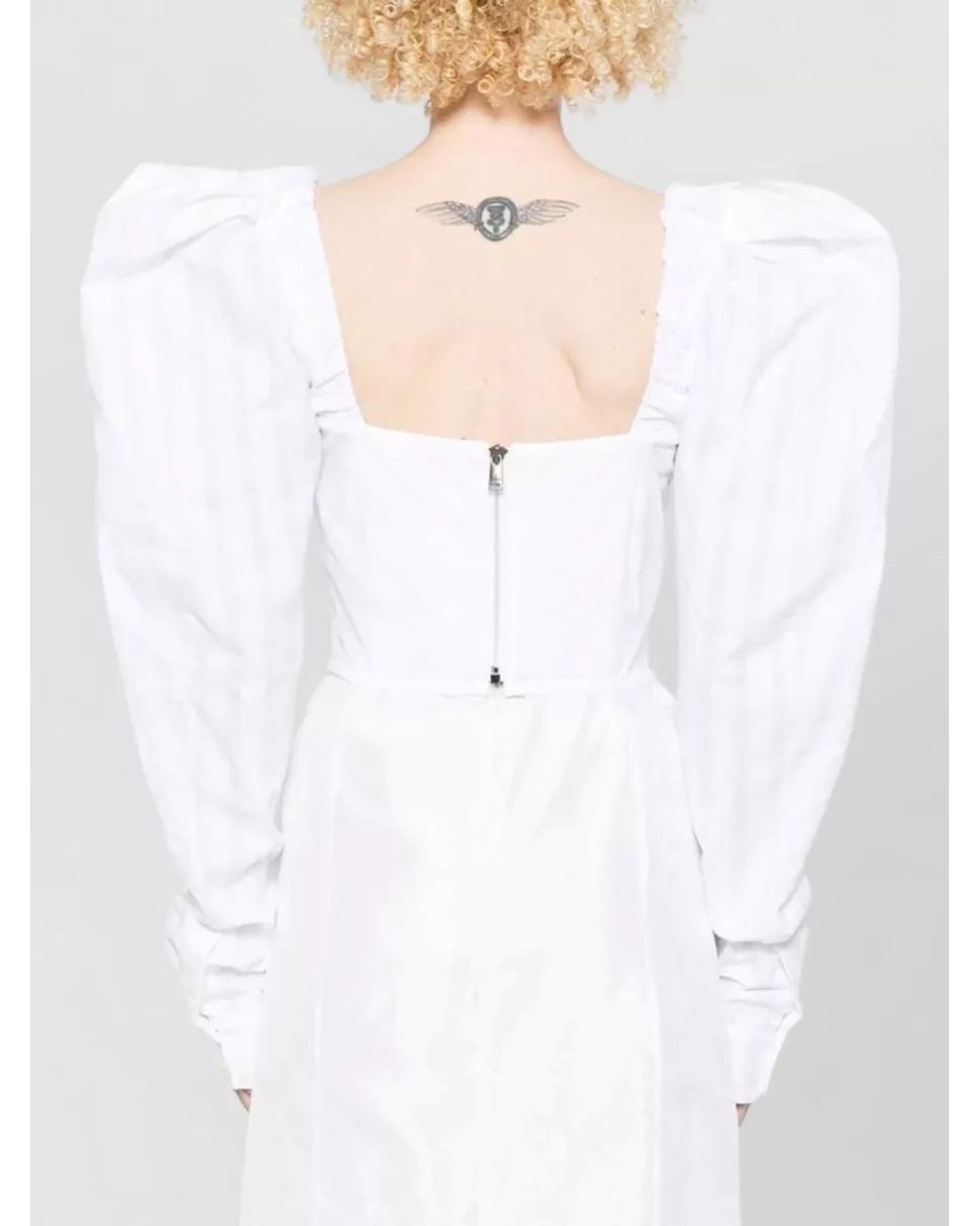 Vivienne Westwood White Sweetheart Neck Puff Sleeve Blouse