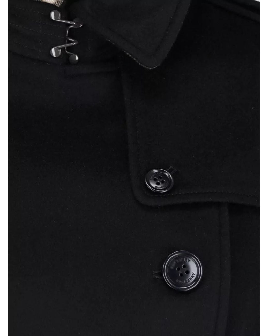 Burberry Black Cashmere Double-Breasted Trench Coat