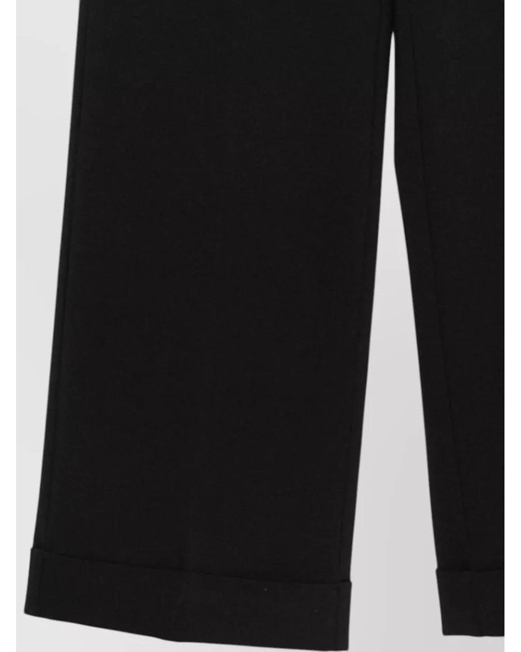 Semicouture Black Wide-Leg Trousers