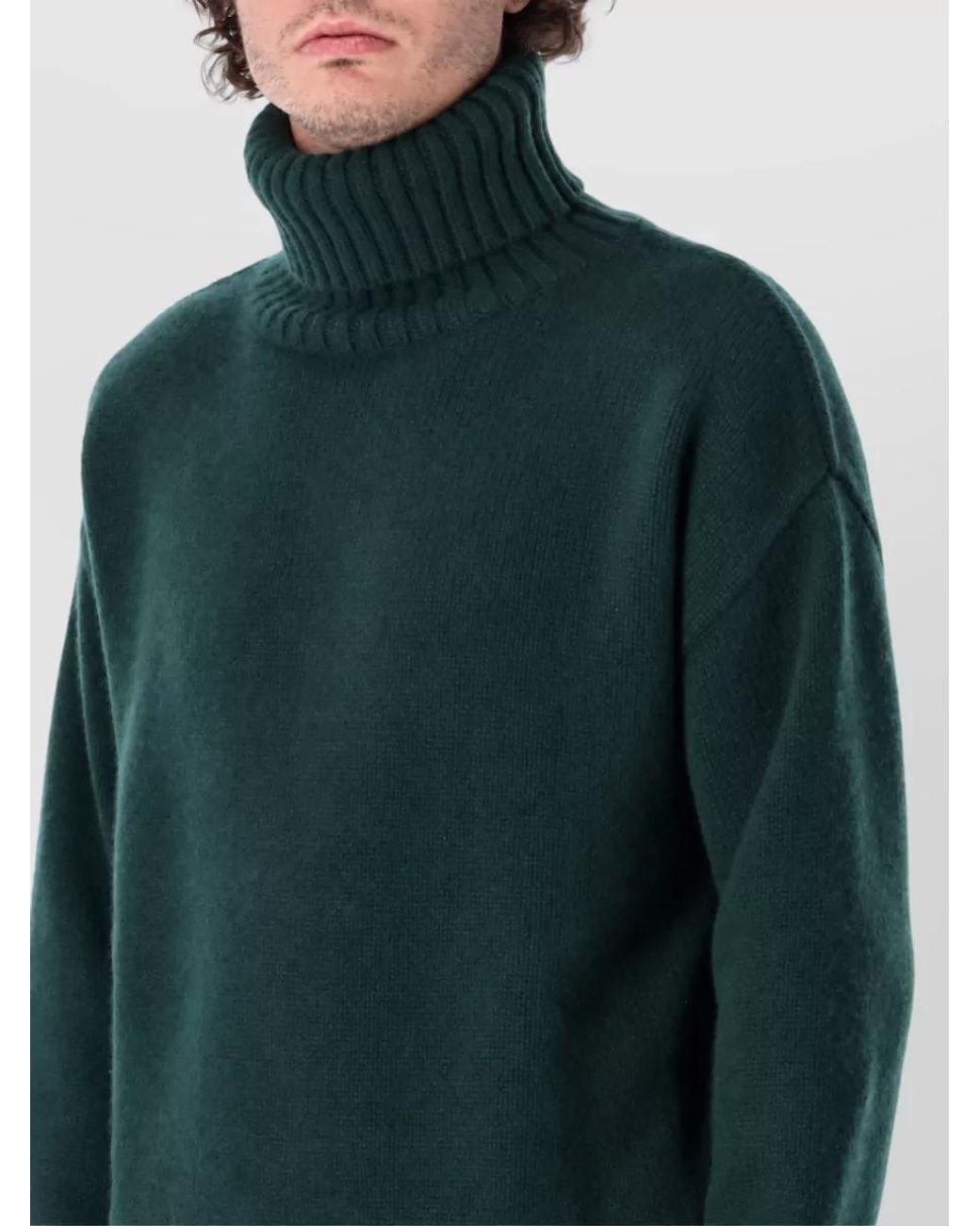 Extreme Cashmere Green Cashmere Oversized Turtleneck Jumper