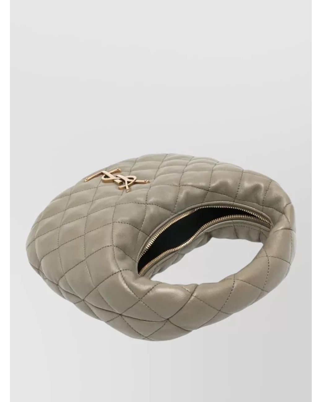 Saint Laurent Gray Icarino Baby Lamb Leather Quilted Tote Bag