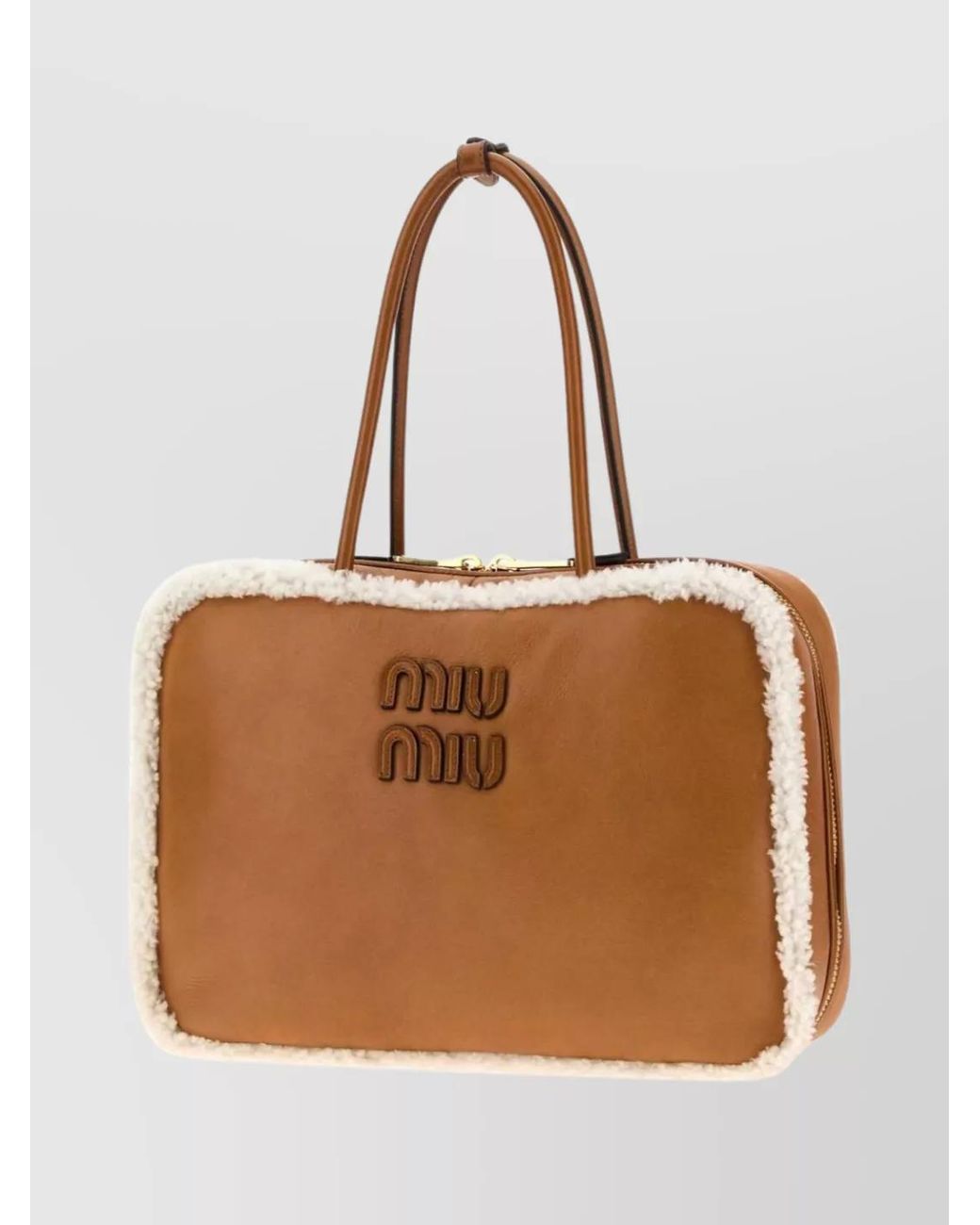 Miu Miu Brown Beau Shearling Shoulder Bag