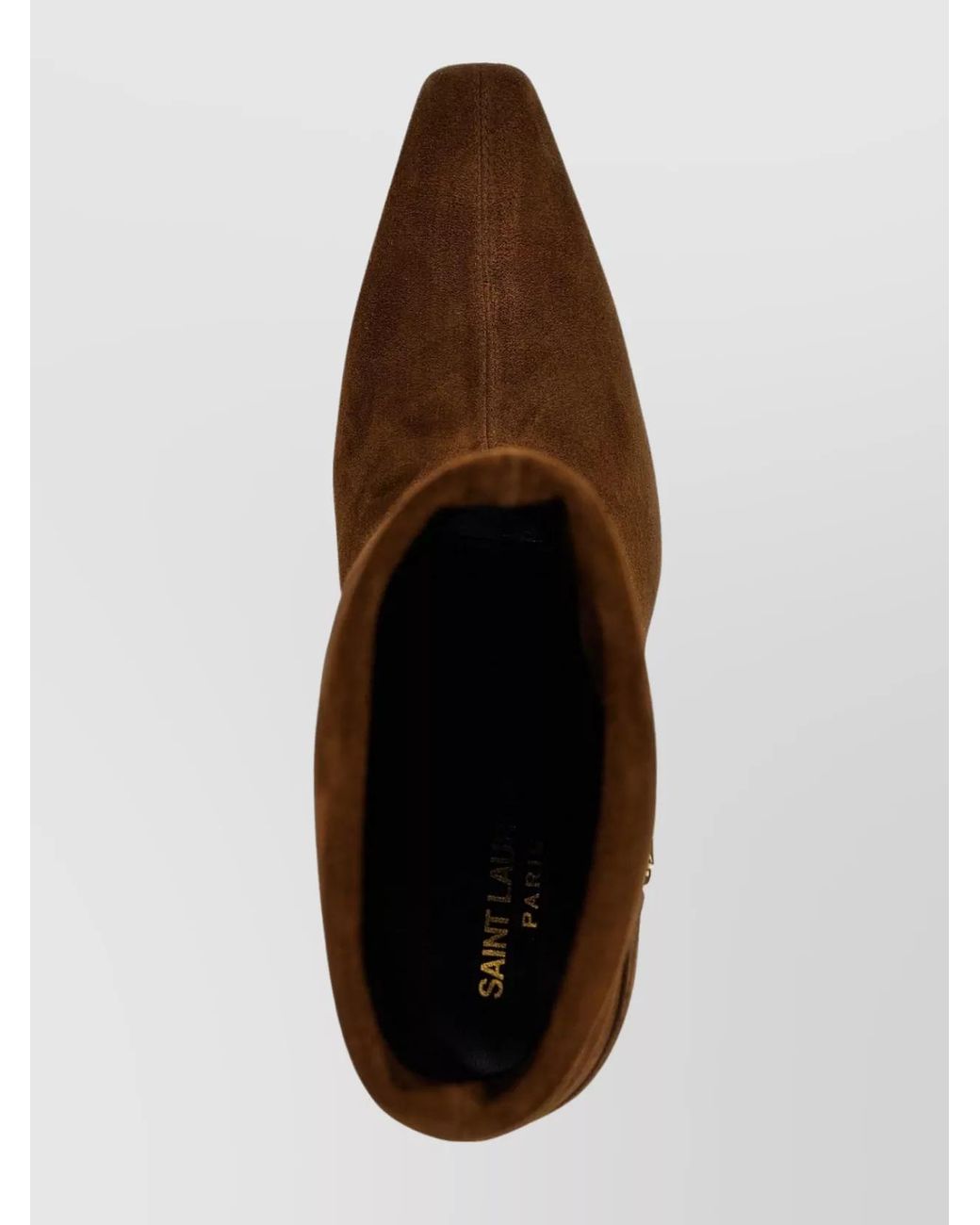 Saint Laurent Brown Suede Leather Pointed-Toe Ankle Boots