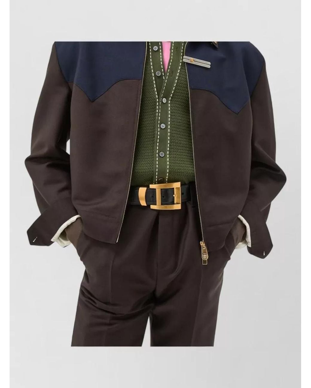 Versace Blue Wool Mohair Jacket for men