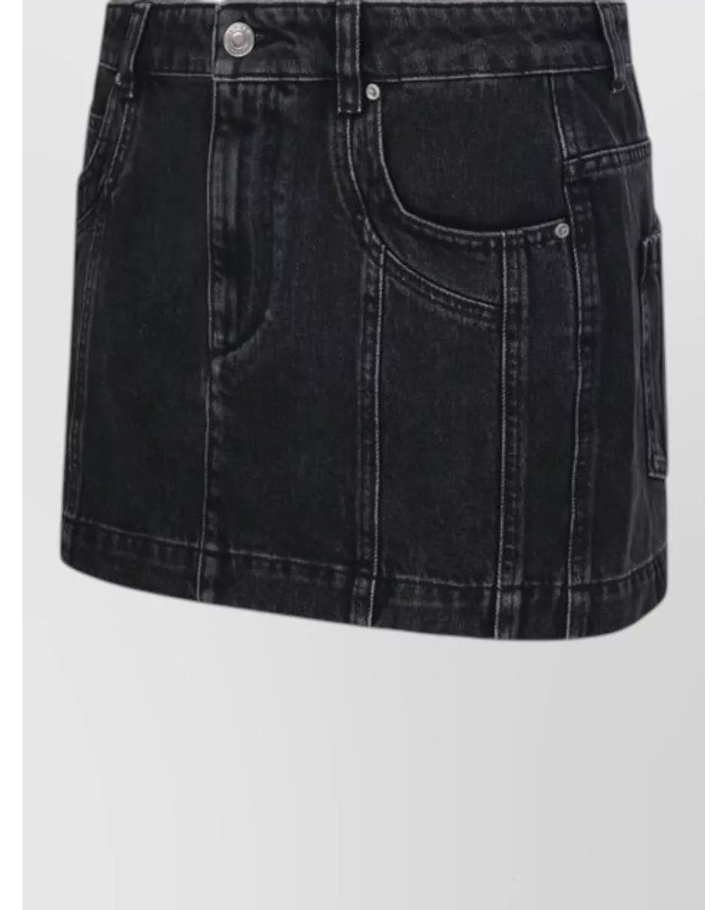Isabel Marant Black Cotton Fitted Mini Skirt