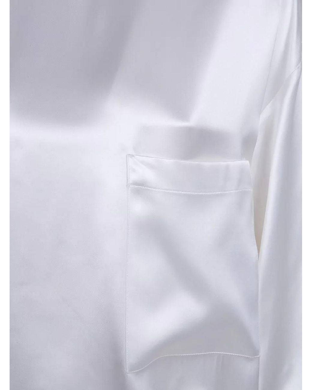 DARKPARK White Satin Asymmetric Shirt Dress