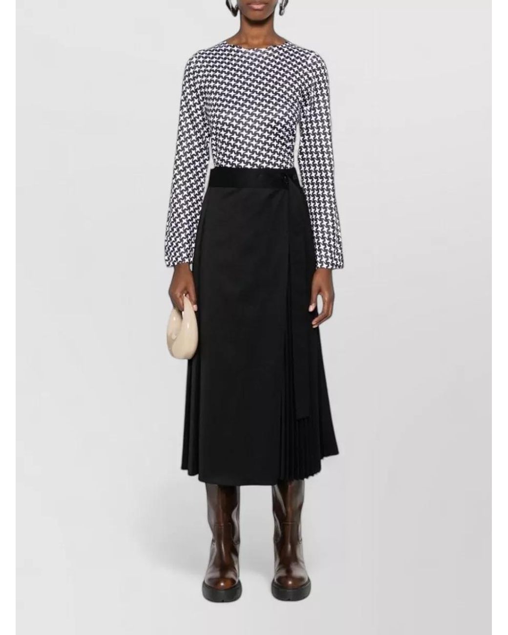 Comme des Garçons Black Fine-Ribbed Star-Print Long-Sleeve Blouse
