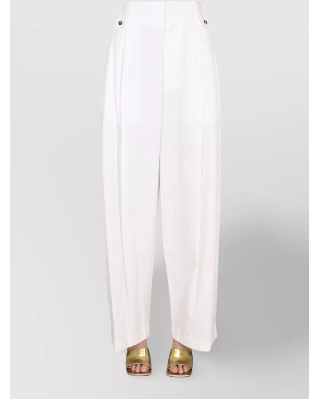 Bottega Veneta White Wide-Leg Trousers