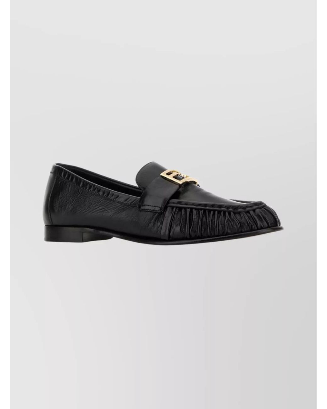 Fendi Black Leather Baguette Loafers