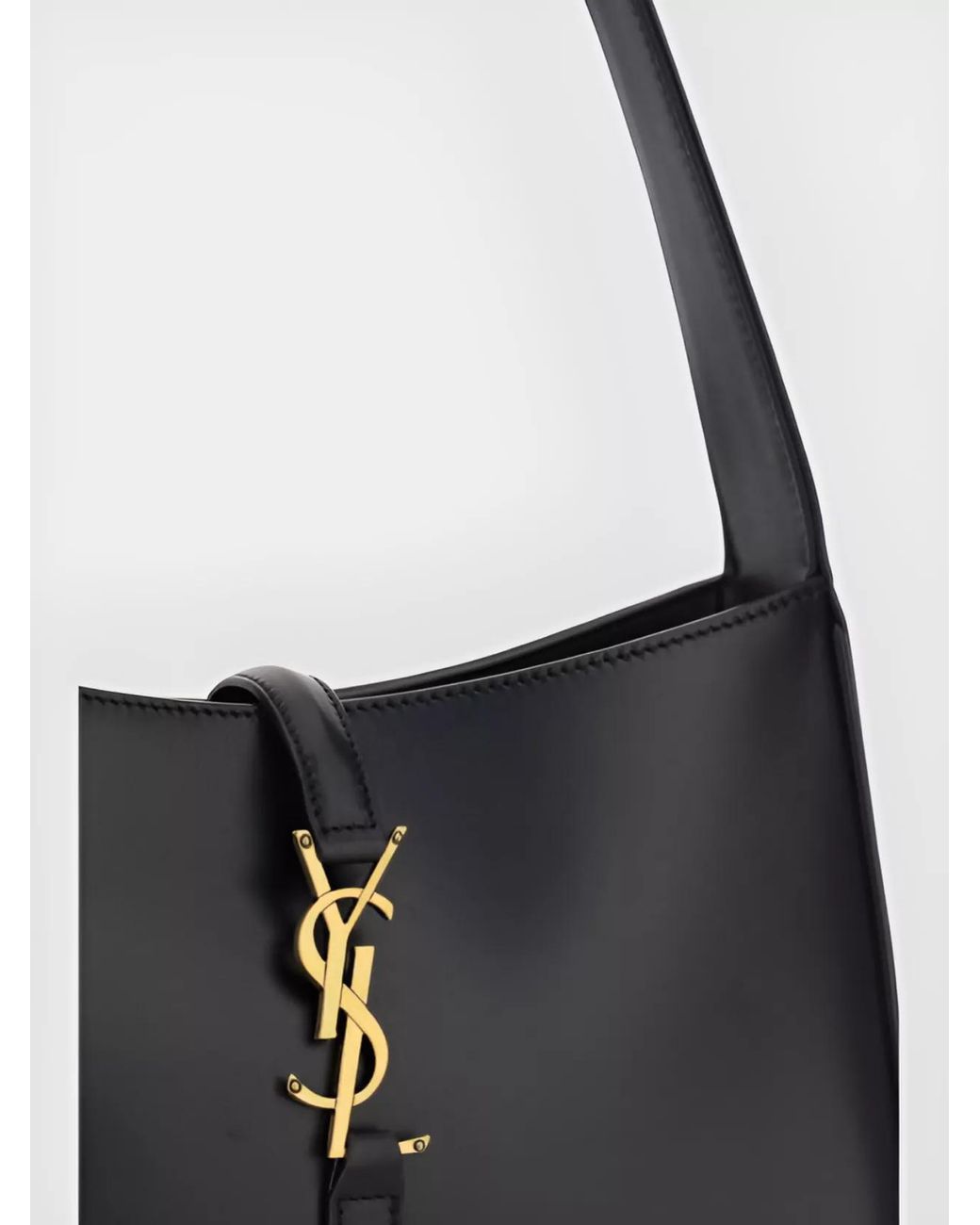 Saint Laurent Black Le 5 À 7 Calf Leather Hobo Shoulder Bag