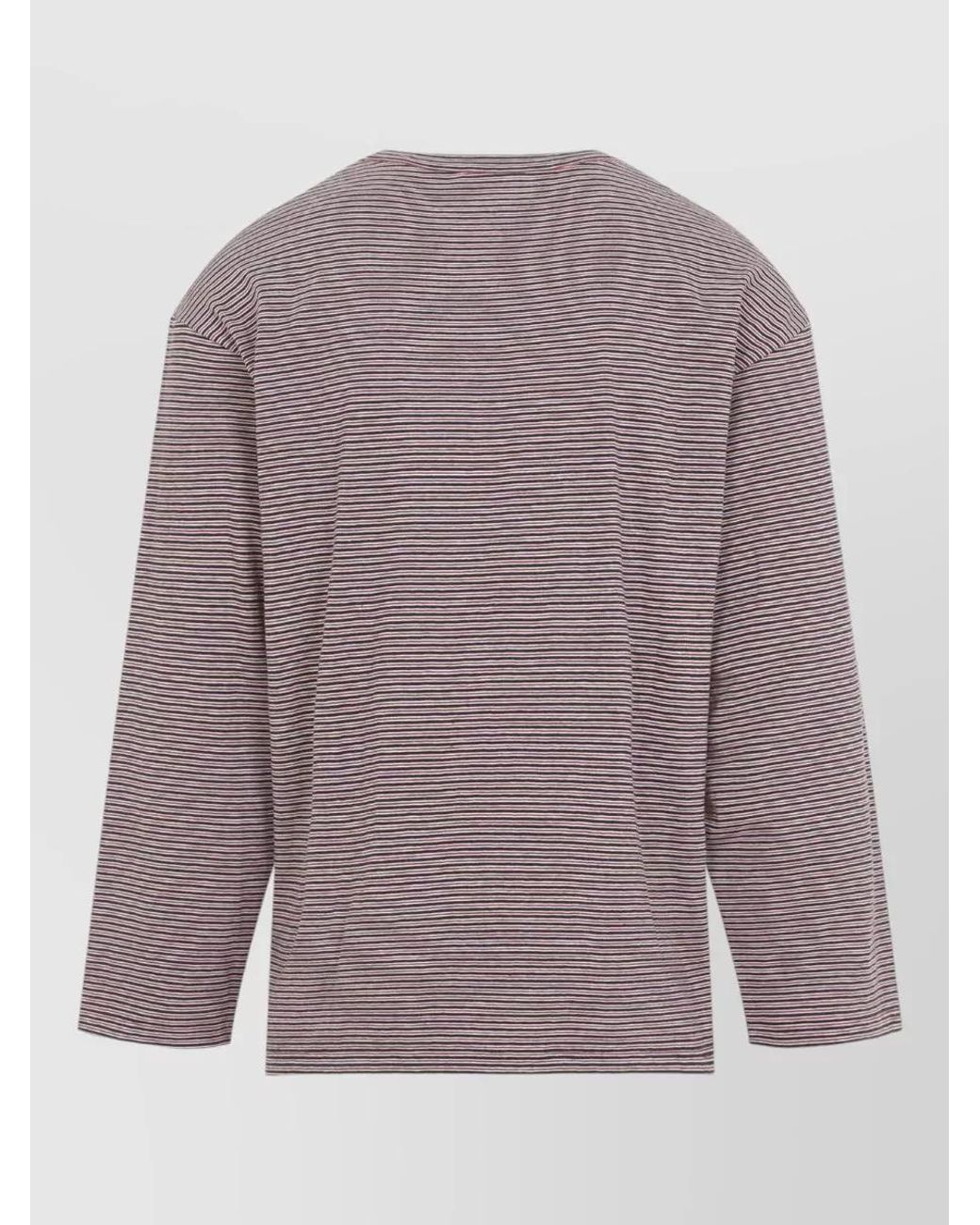 Jil Sander Purple Striped Relaxed-Fit Long-Sleeve T-Shirt for men