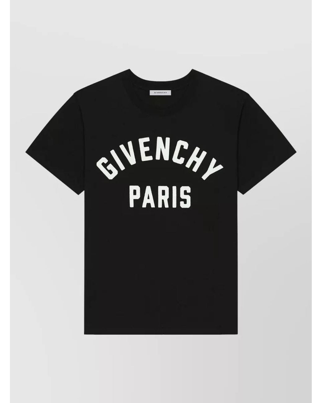 Givenchy Black Cotton Logo-Embroidery Regular-Fit T-Shirt for men
