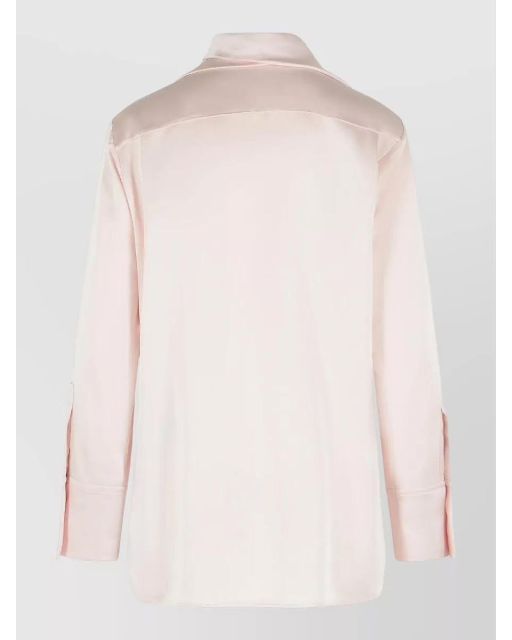 Jil Sander Pink Fiocco Acetate Viscose Draped Long Sleeve Shirt