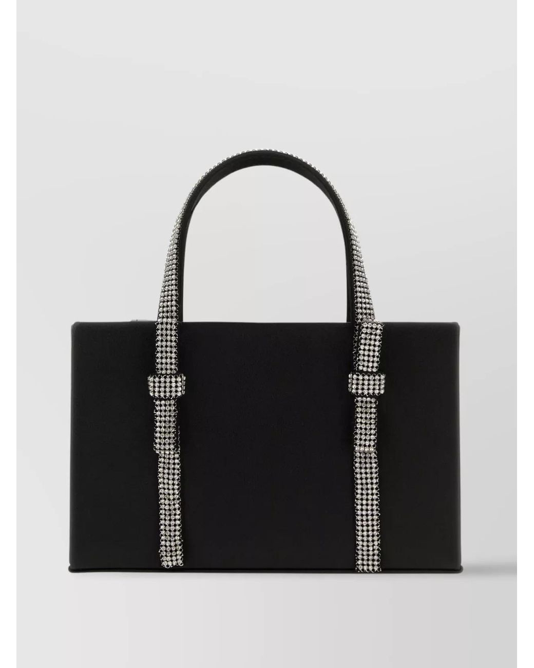 Kara Black Crystal Mesh Lamb Leather Tote Bag