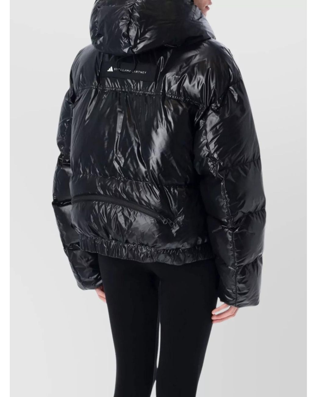 Adidas By Stella McCartney Black Recycled Down Short Puffer Jacket